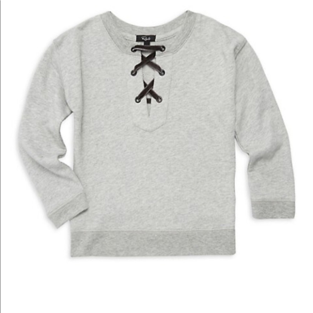RAILS Girls' Oliver Lace-up Terry Sweatshirt In Gray 12